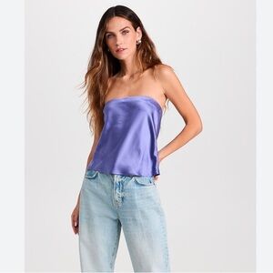 Reformation Purple Satin Tube Top
